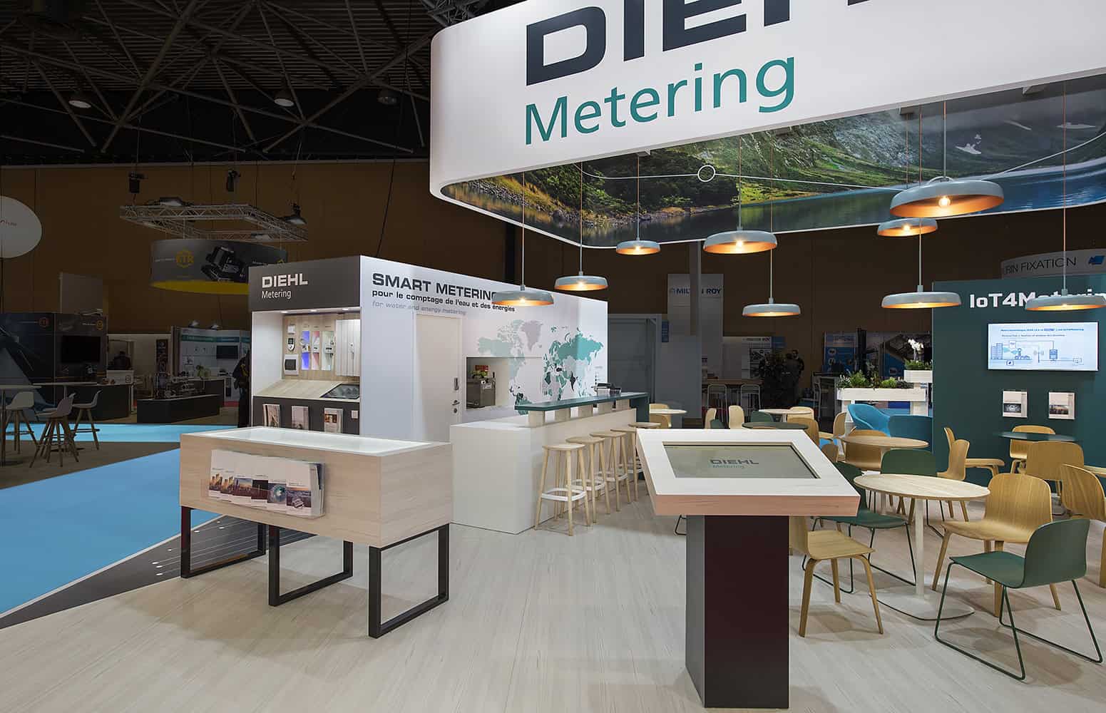 Co-Nect booth at a trade show showcasing smart metering solutions.