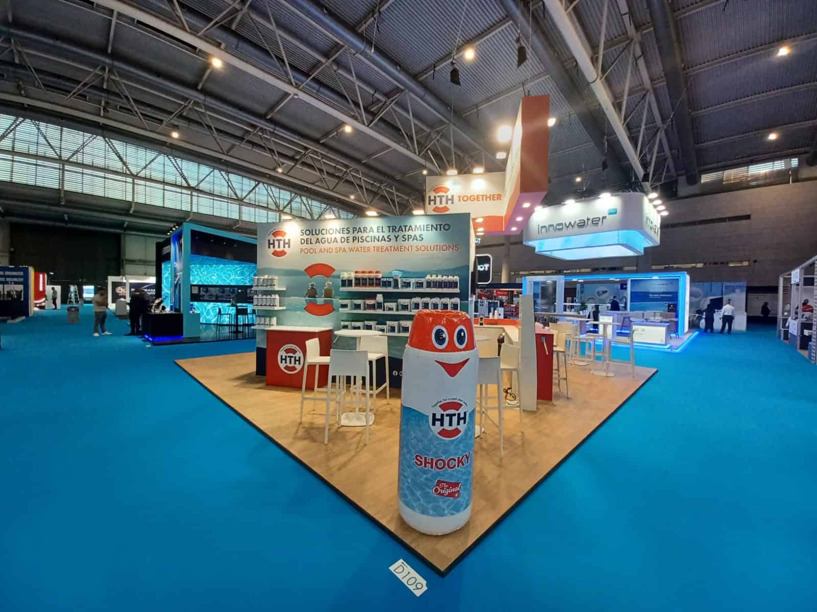 Co-Nect exhibition booth at a trade show with water treatment solutions.