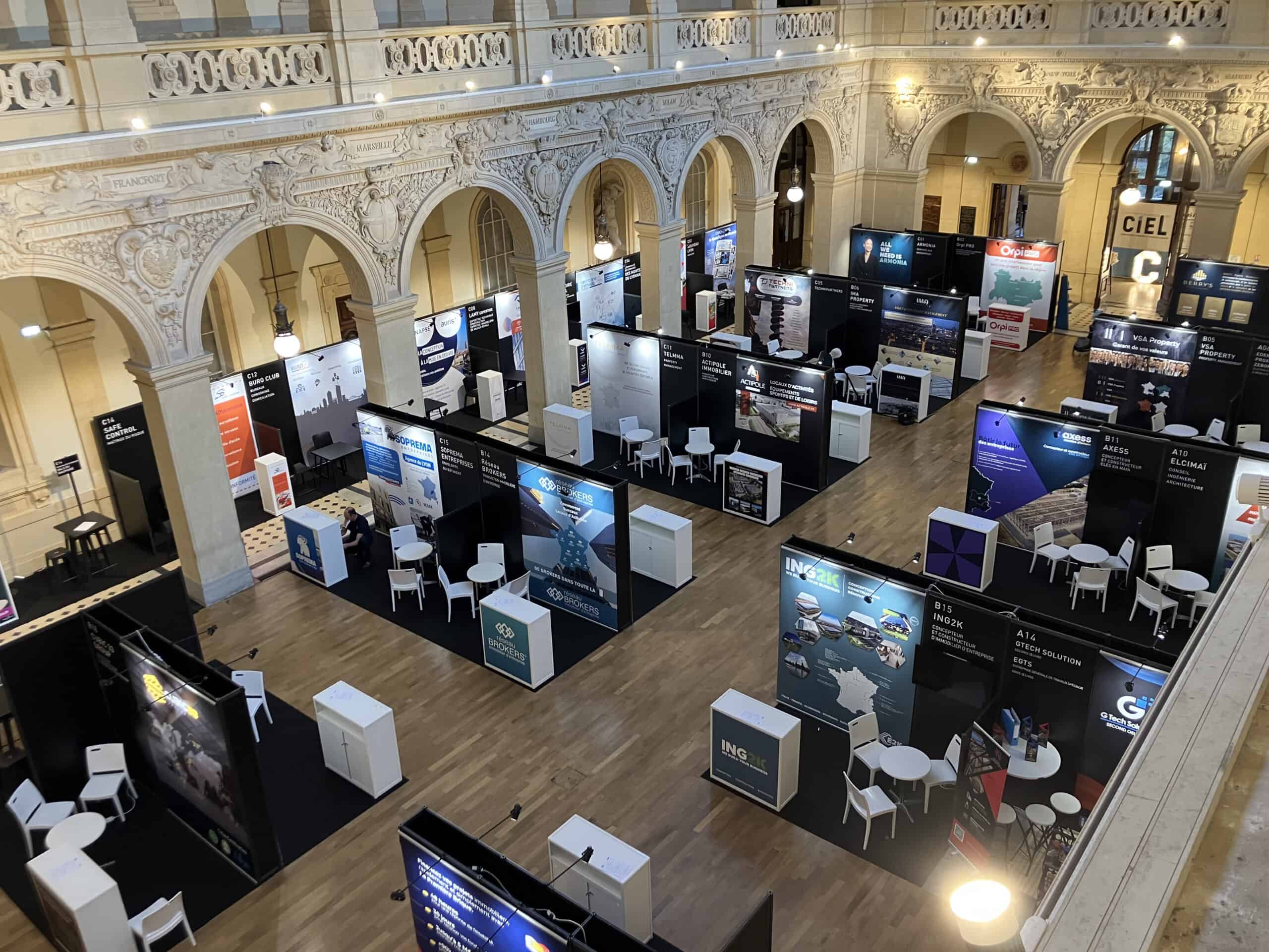 Exhibition hall showcasing Co-Nect's innovative technology displays.