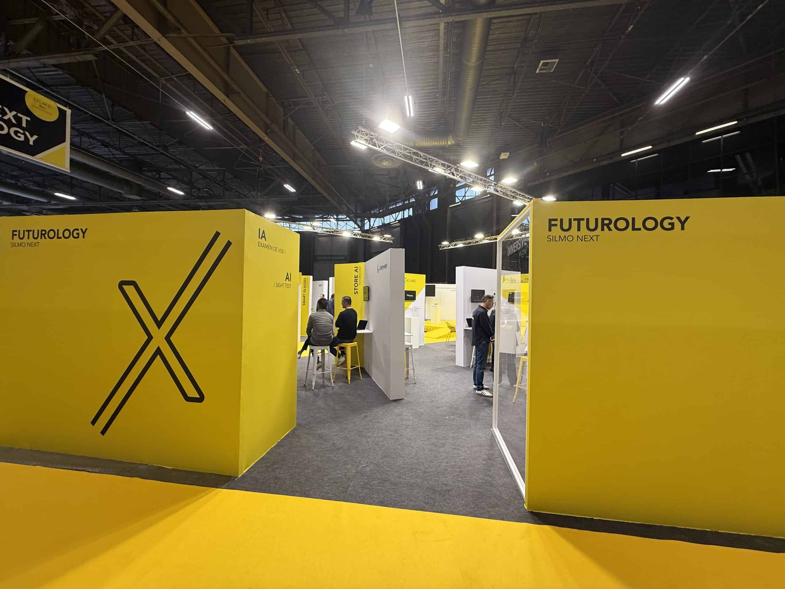 Futuristic event booth with an innovative layout.